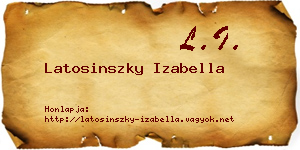 Latosinszky Izabella névjegykártya